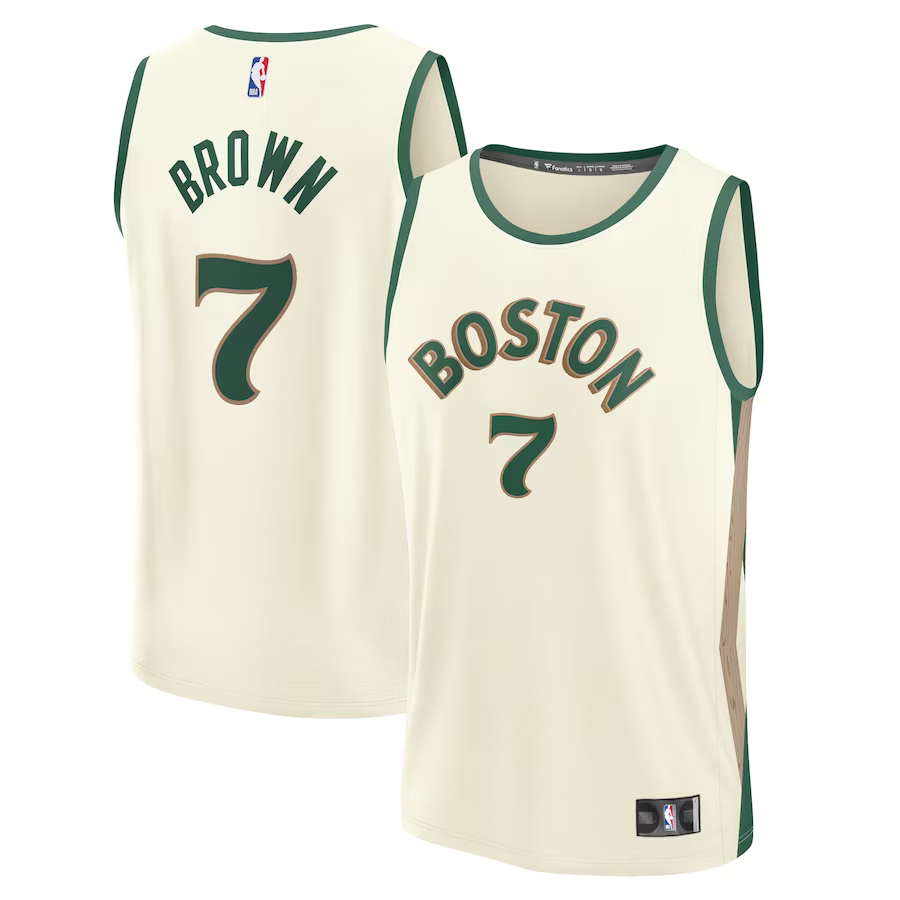 Men's Boston Celtics Jaylen Brown #7 City Editon 2023-2024 White Jersey 2401UOUI
